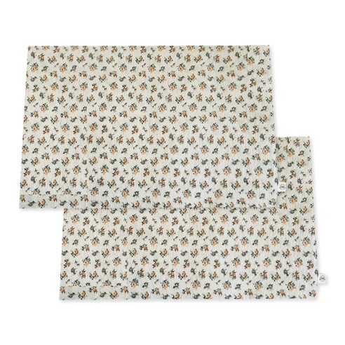 케이트가든 양면 플라워 패브릭 테이블매트 2p, 오렌지, 41.5 x 31 cm
