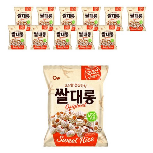 청우식품 쌀대롱 과자, 250g, 12개