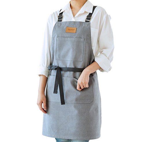 팜데코 파스텔 원피스형 앞치마, 라이트그레이, 1개