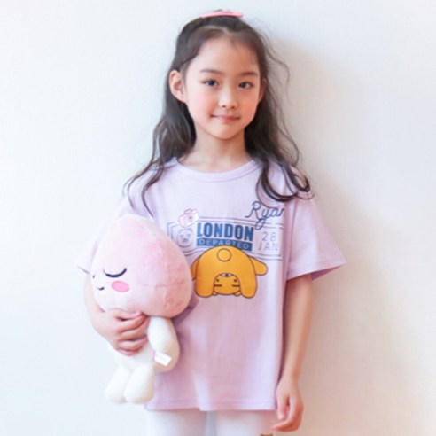 카카오프렌즈 아동용 라이언 포즈 면 티셔츠