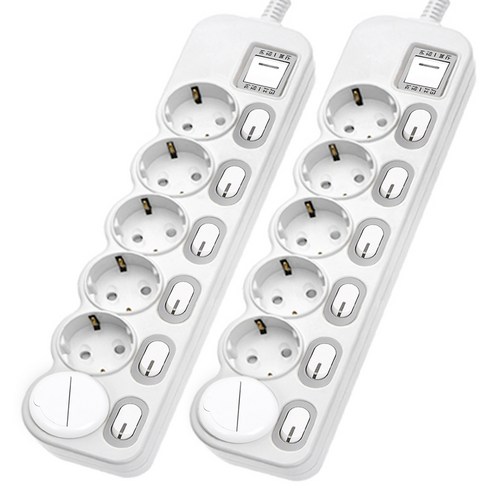 에코파워탭 국산 LED 개별 멀티탭 6구 EPM-L306 안전커버, 2.5m, 2개