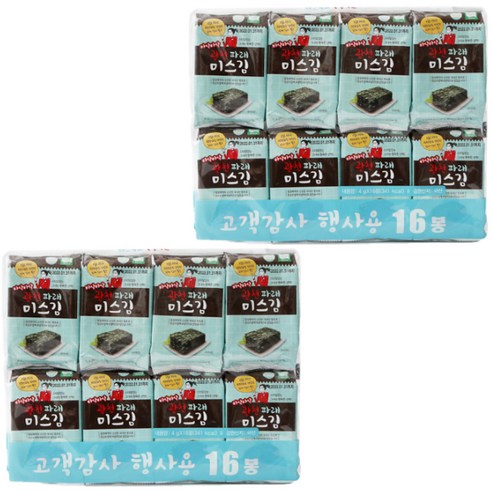 미스김 광천 파래 도시락김, 64g, 2개
