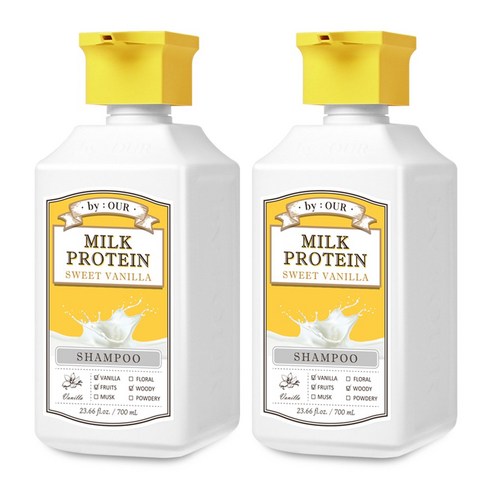 바이아우어 밀크 프로틴 샴푸 스위트 바닐라향, 700ml, 2개