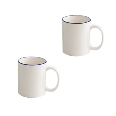 시라쿠스 뉴욕 라인 일자 머그 300ml, 블루, 2개
