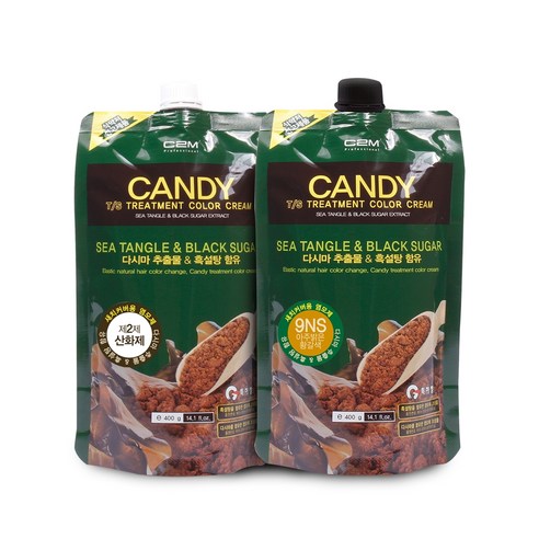 C2M 캔디 티에스 트리트먼트 칼라 크림 염모제 1제 400ml + 2제 400ml, 아주 밝은 황갈색(9NS), 1개