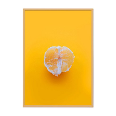 위모던 과일 풍수 인테리어 팝아트 포스터 오렌지 스무디, 알루미늄오크