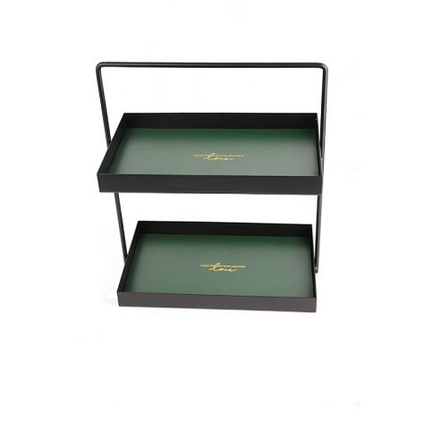 블루모던 악세사리 화장품 정리함 직사각형 25cm, 블랙(손잡이)