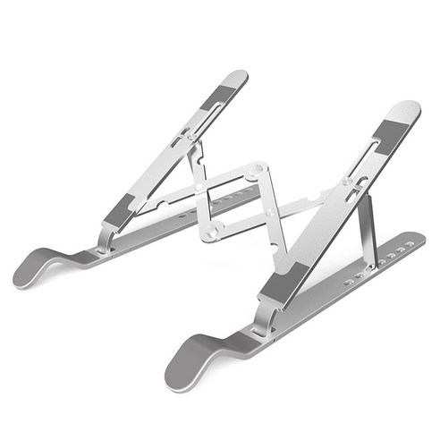 포엘지 알루미늄 접이식 7단 각도조절 노트북 거치대 LGC-AL01, Silver