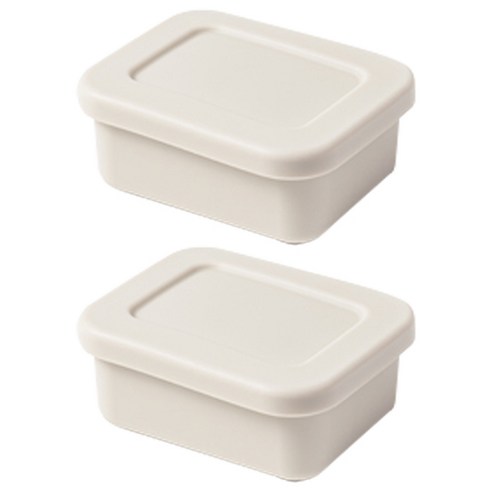 키친팩토리 파스텔 실리콘 사각 밀폐용기 아이보리 150ml, 2개, 단품