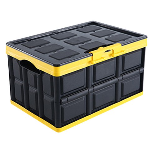 순잠 차박 캠핑 접이식 폴딩박스 30L, 블랙노랑, 1개
