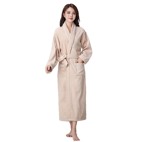극세사 테이핑 수면가운 L, 네이비, 1개 샤워가운 10 여성용 호텔식 순면 타월 롱 샤워가운, 화이트, 1개