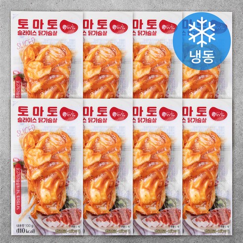 햇살닭 토마토 슬라이스 닭가슴살 (냉동), 100g, 8개입