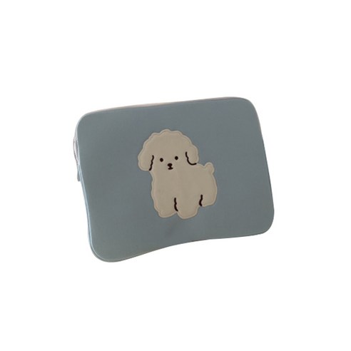 복실복실 흰둥이 파스텔 태블릿 노트북 아이패드 파우치, 블루