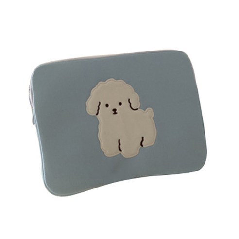 복실복실 흰둥이 파스텔 태블릿 노트북 아이패드 파우치, 블루