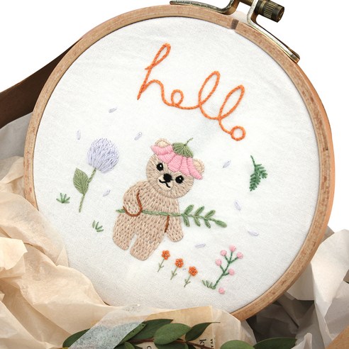 아트조이 DIY 프랑스자수, 헬로우베어, 1개