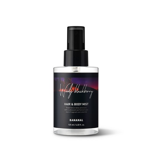 바나날 퍼퓸드 헤어 앤 바디미스트 우디블랙베리, 125ml, 1개