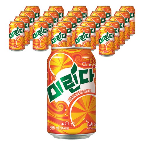 미린다 오렌지 탄산음료, 355ml, 24개