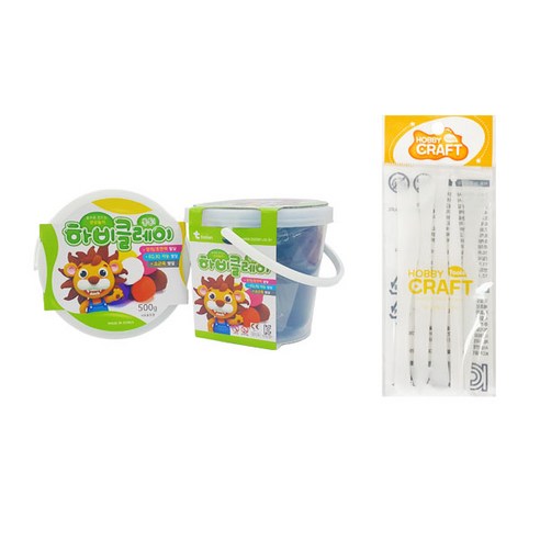 하비클레이 500g x 2p + 점토 도구 5종 세트, 검정(클레이), 1개