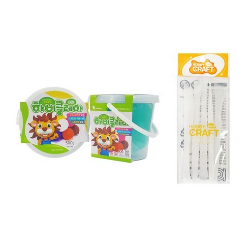 하비클레이 500g x 2p + 점토 도구 5종 세트, 초록(클레이), 1개
