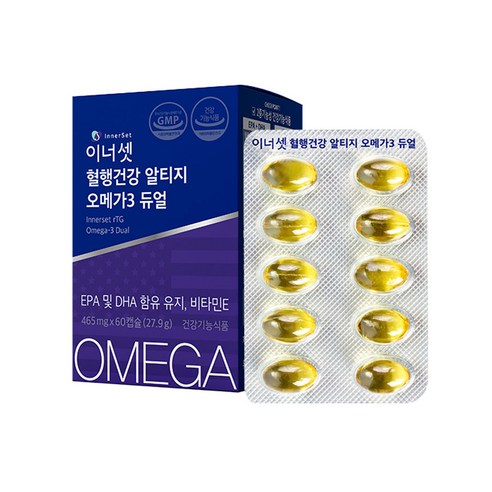 이너셋 혈행건강 알티지 오메가 3 듀얼 60p, 6개, 27.9g