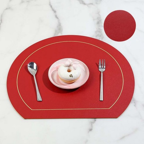 더블제이유 구슬 식탁매트 + 컵홀더 2p 세트, 레드, 식탁매트(38 x 33 cm), 컵홀더(10 x 10 cm)