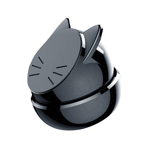 행복의모든것 귀여운 고양이 캐릭터 마그네틱 차량용 핸드폰 거치대, 블랙, 1개