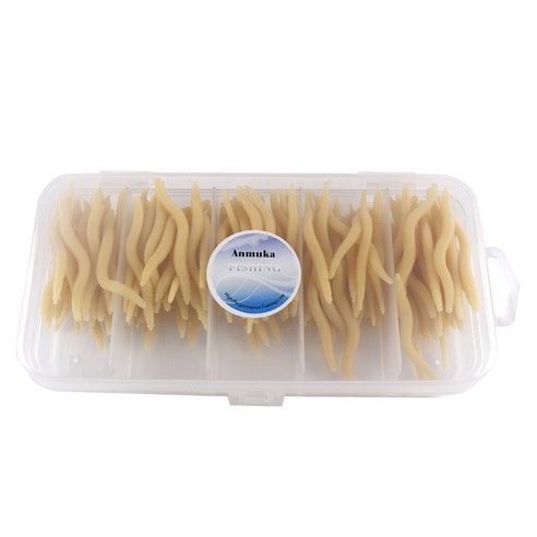 가짜 지렁이 낚시 미끼 4cm 150p, 노란색, 62.5g