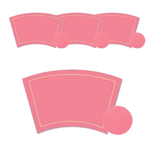 더블제이유 레인보우 식탁매트 4p + 코스터 4p 세트, 핑크, 식탁매트(51 x 30 cm), 코스터(10 x 10 cm)