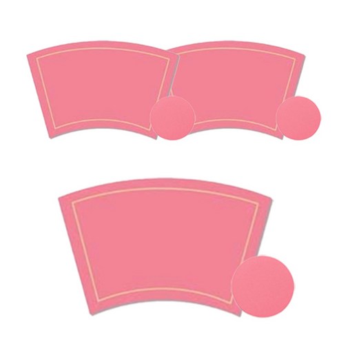 더블제이유 레인보우 식탁매트 3p + 코스터 3p 세트, 핑크, 식탁매트(51 x 30 cm), 코스터(10 x 10 cm)