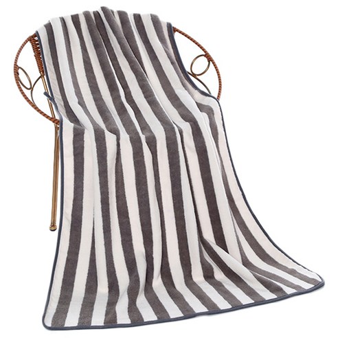 Z스트라이프 부드러운 대형 목욕수건 비치 타월 70x140, B그레이, 1개