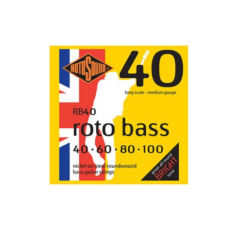 로토사운드 4현 베이스 기타 스트링, RB40 Roto Bass, 1개