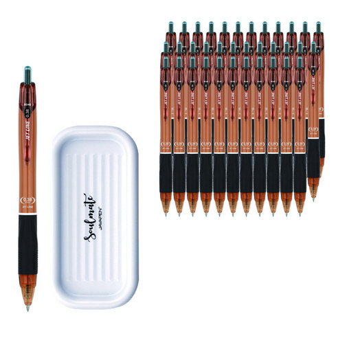 자바펜 제트라인 0.38mm 36p + 펜트레이 세트, 브라운(볼펜), 랜덤발송(펜트레이), 1세트