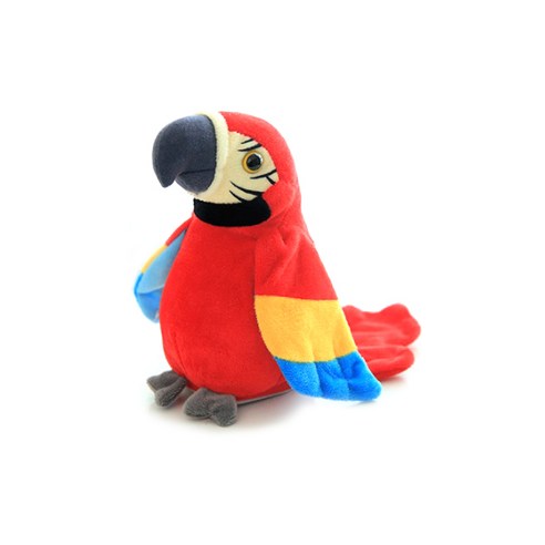 말하는 따라쟁이 앵무새 인형, 24cm, 레드, 1개