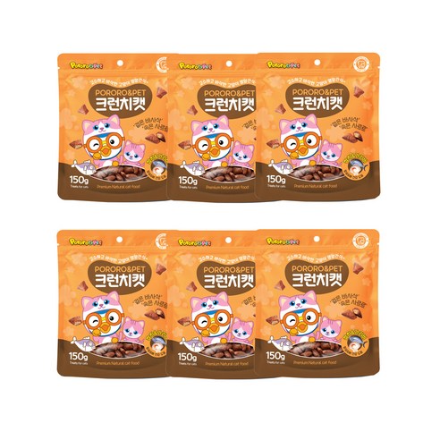 뽀로로펫 고양이 간식 크런치캣 150g x 6p, 참치 + 가리비 혼합맛, 900g, 1개