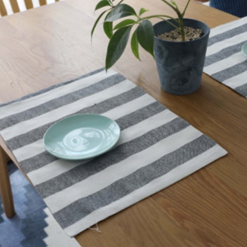 주방 인테리어 소품 테이블 매트 2p, 스트라이프패턴, 320 x 450 x 10 mm