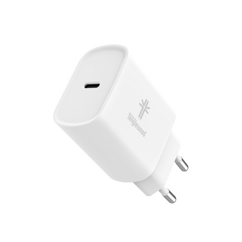 탱글우드 20W USB-C 고속충전 어댑터, 화이트, 1개