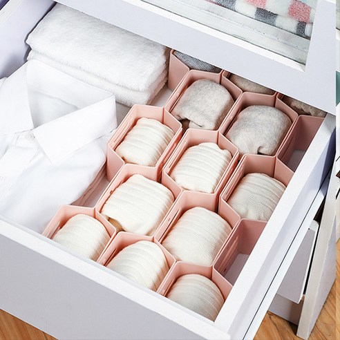 육각 칸막이 정리대 핑크, 3개