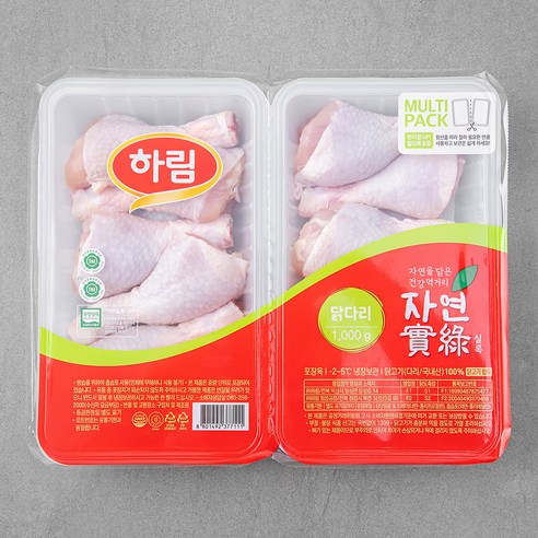 자연실록 무항생제 인증 닭다리, 1000g, 1개