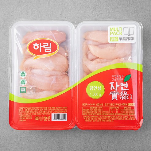 자연실록 무항생제 인증 닭안심, 1kg, 1개