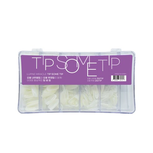 미라클 팁썸팁 네일팁 2종 x 250p 세트, 1세트, 오벌내추럴, 오벌투명