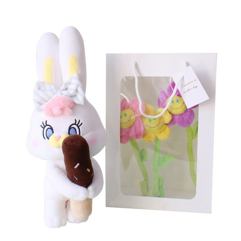 모리앤 리코 중형인형 + 스마일꽃 3p + 기프트 쇼핑백, 리코 빼빼로(인형), 42cm, 1개
