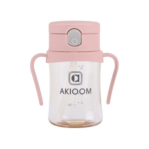 아키움 유아용 PPSU 원터치 빨대컵 200ml, 핑크, 1개