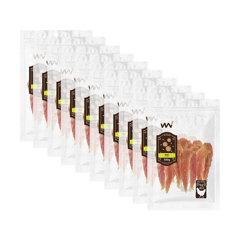 왕왕 강아지 로컬푸드 그린매실 닭가슴살져키 건조간식 100g, 그린매실 + 닭가슴살 혼합맛, 10개