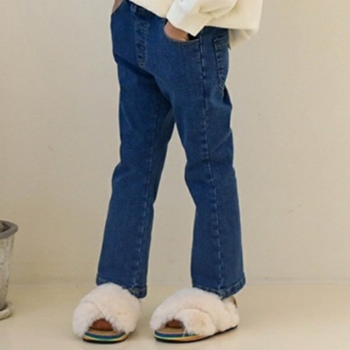 느엘 아동용 데님 스판 부츠컷 기모바지