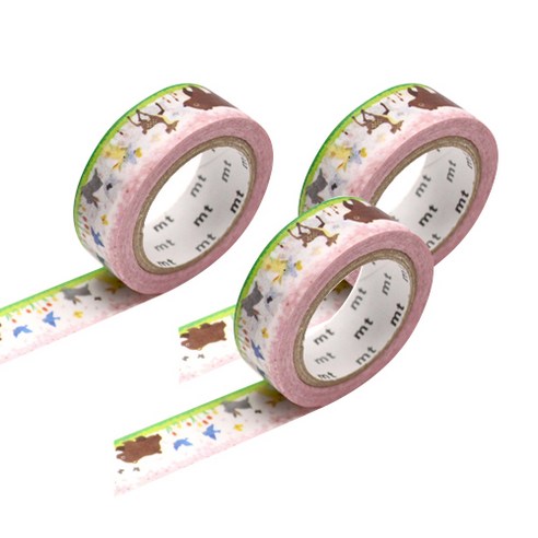 엠티 마스킹테이프 15mm x 7m, 동면에서 깨어난 동물들(DMTK-EX1P162), 3개