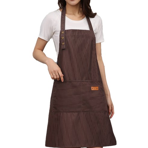 세이프탑 깔끔한 앞치마, 02 스트라이프 커피 컬러, 1개