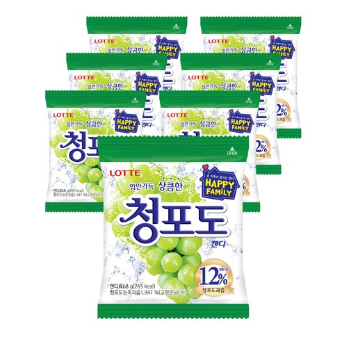 롯데제과 청포도 캔디, 68g, 7개