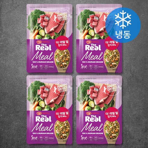 하림펫푸드 전연령 고양이 더 리얼 밀 냉동 습식사료, 참치, 60g, 4개