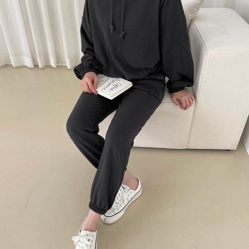 플랜데이 여성용 데일리 무지 디고 트레이닝 조거팬츠