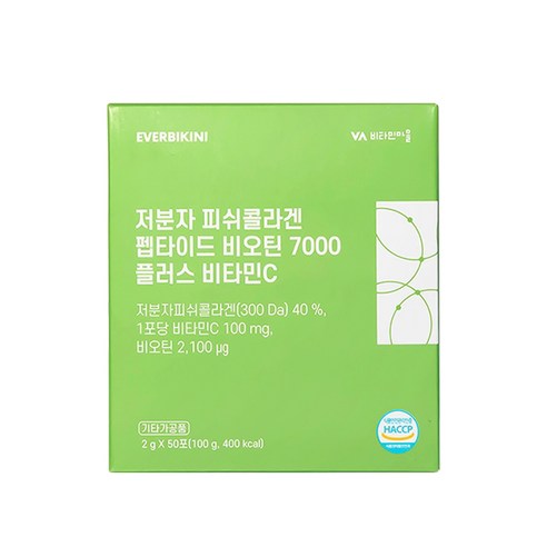 에버비키니 저분자 피쉬콜라겐 펩타이드 비오틴 7000 플러스 비타민C 50p, 100g, 1개
